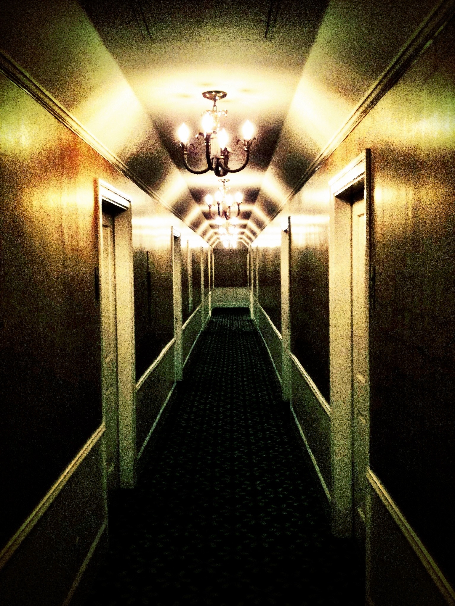 The hallways in this hotel remind me of The Shining. Red Rum...