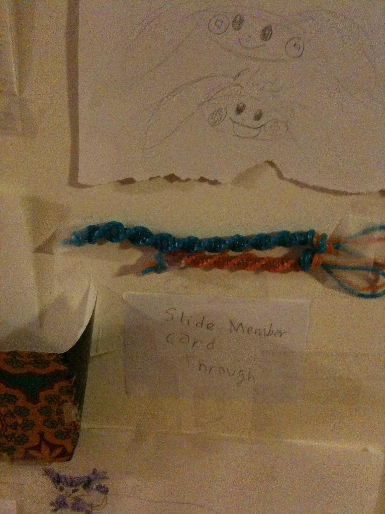 The girls added some additional security measures to their bedroom door.
