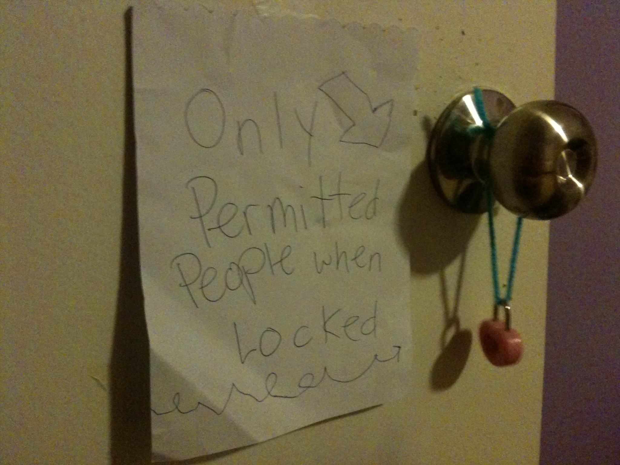 My girls have added a calculator to their door as a keypad for entry into their room.