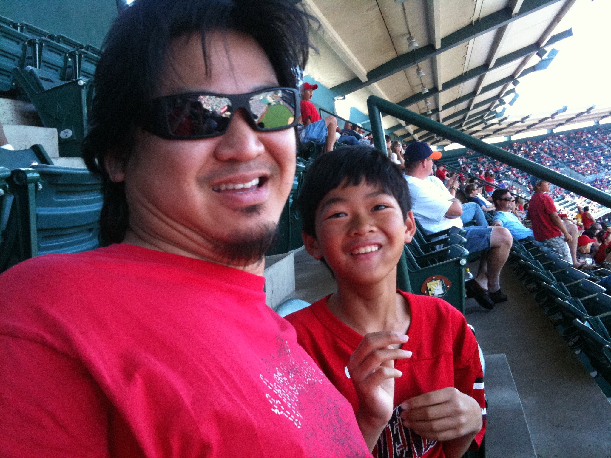 A few pics from the Angels game with the boy and some coworkers.
