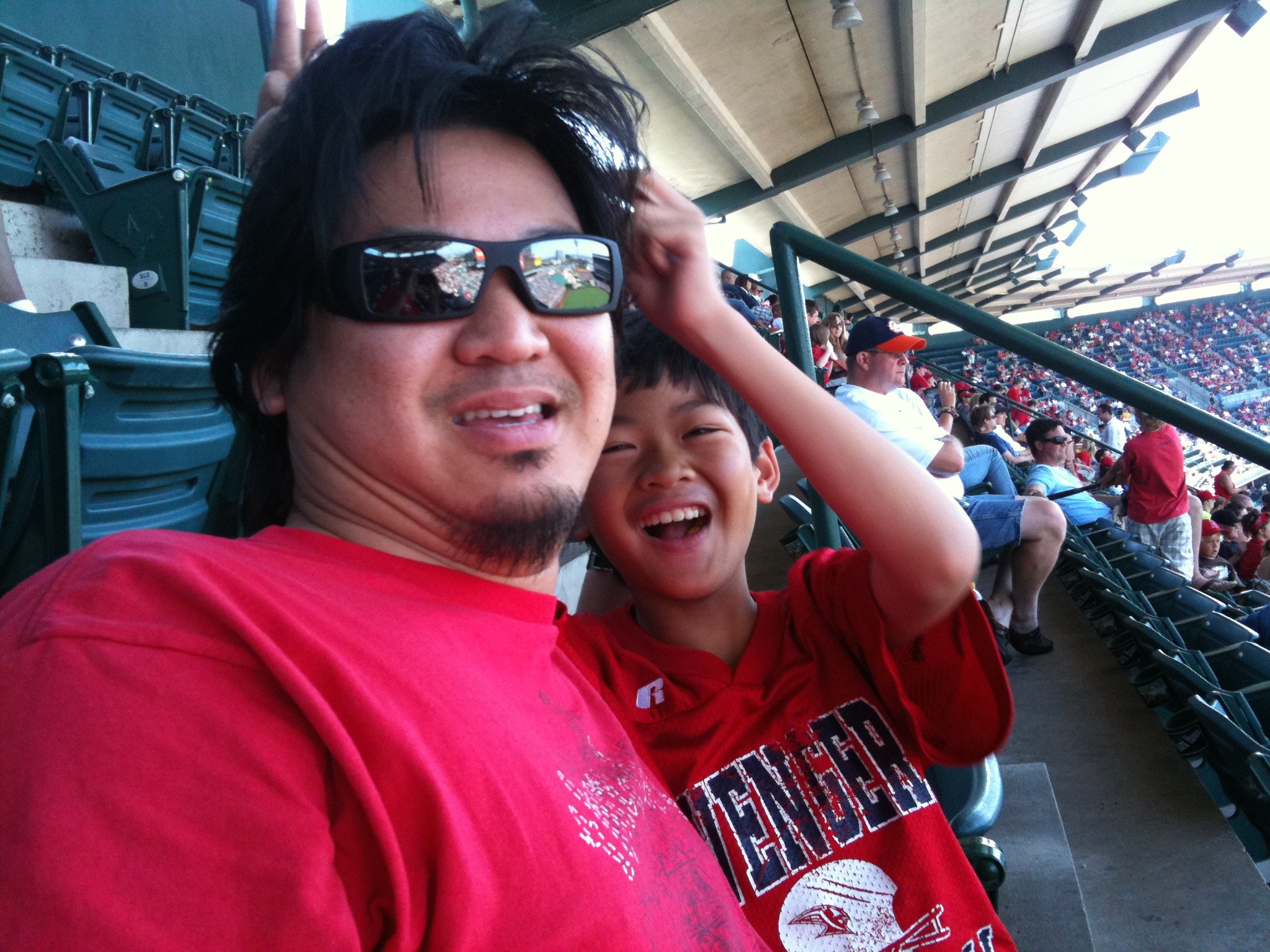A few pics from the Angels game with the boy and some coworkers.