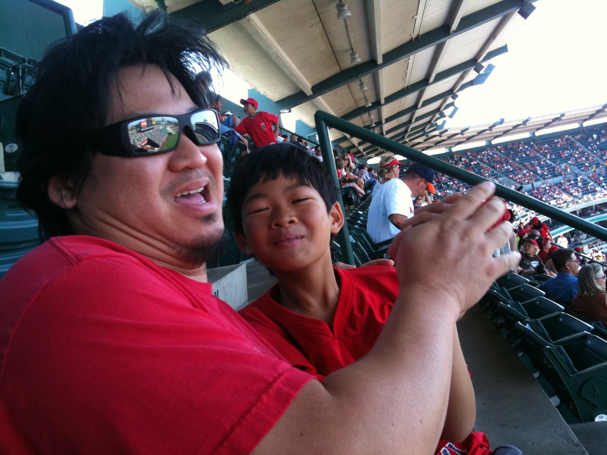 A few pics from the Angels game with the boy and some coworkers.