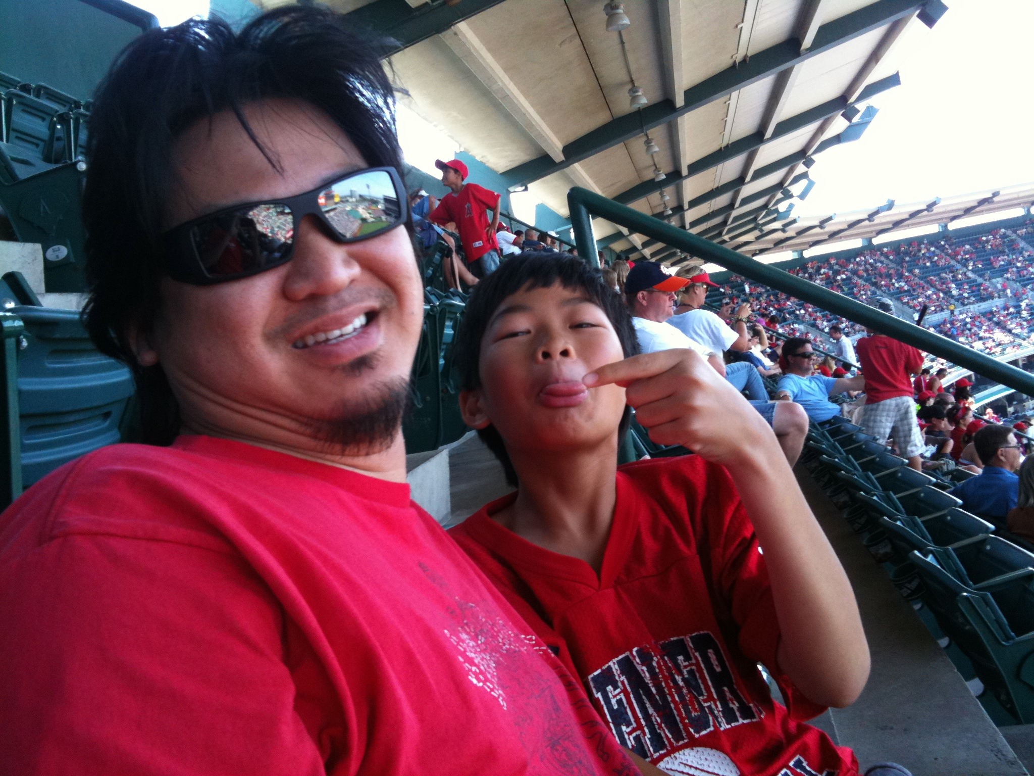 A few pics from the Angels game with the boy and some coworkers.