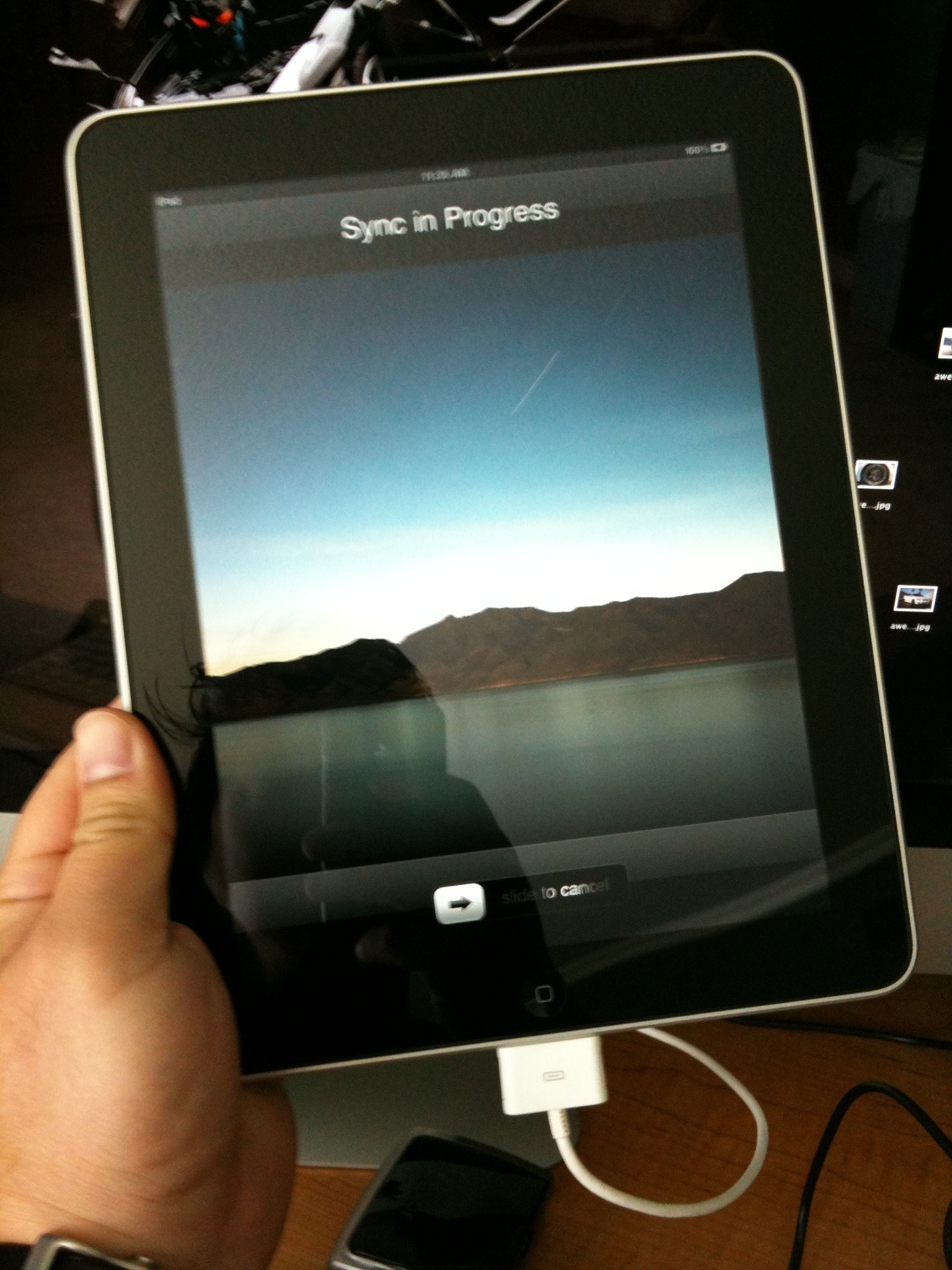 iPad has arrived. Sync in progress