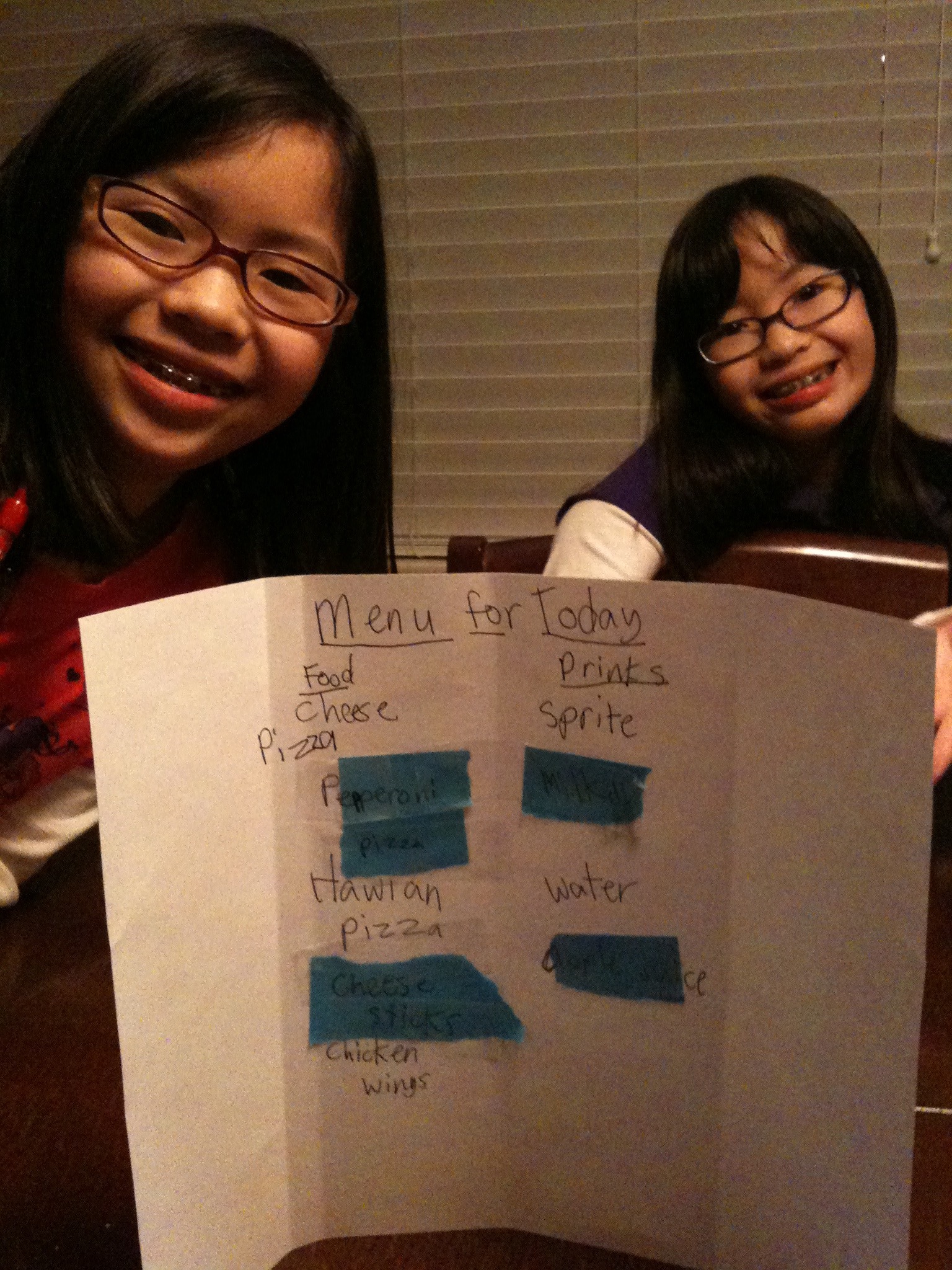 My girls greeted me after work with a dinner service <3