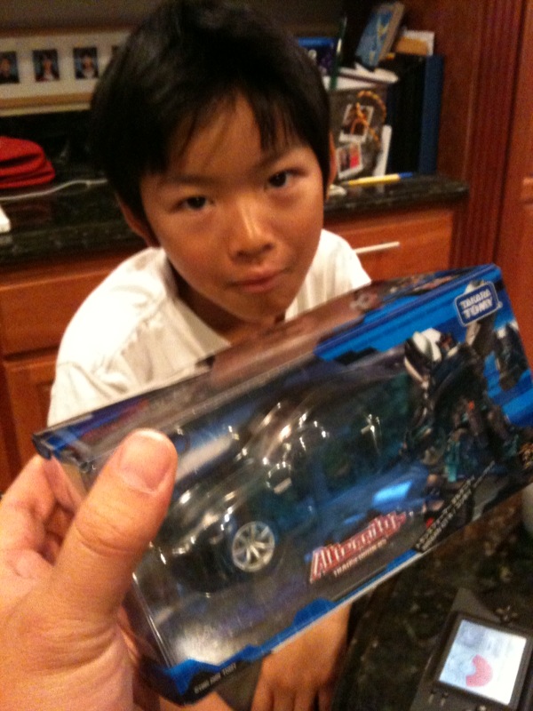 Sulking boy since the GT-R Transformer that came today isn't his.
