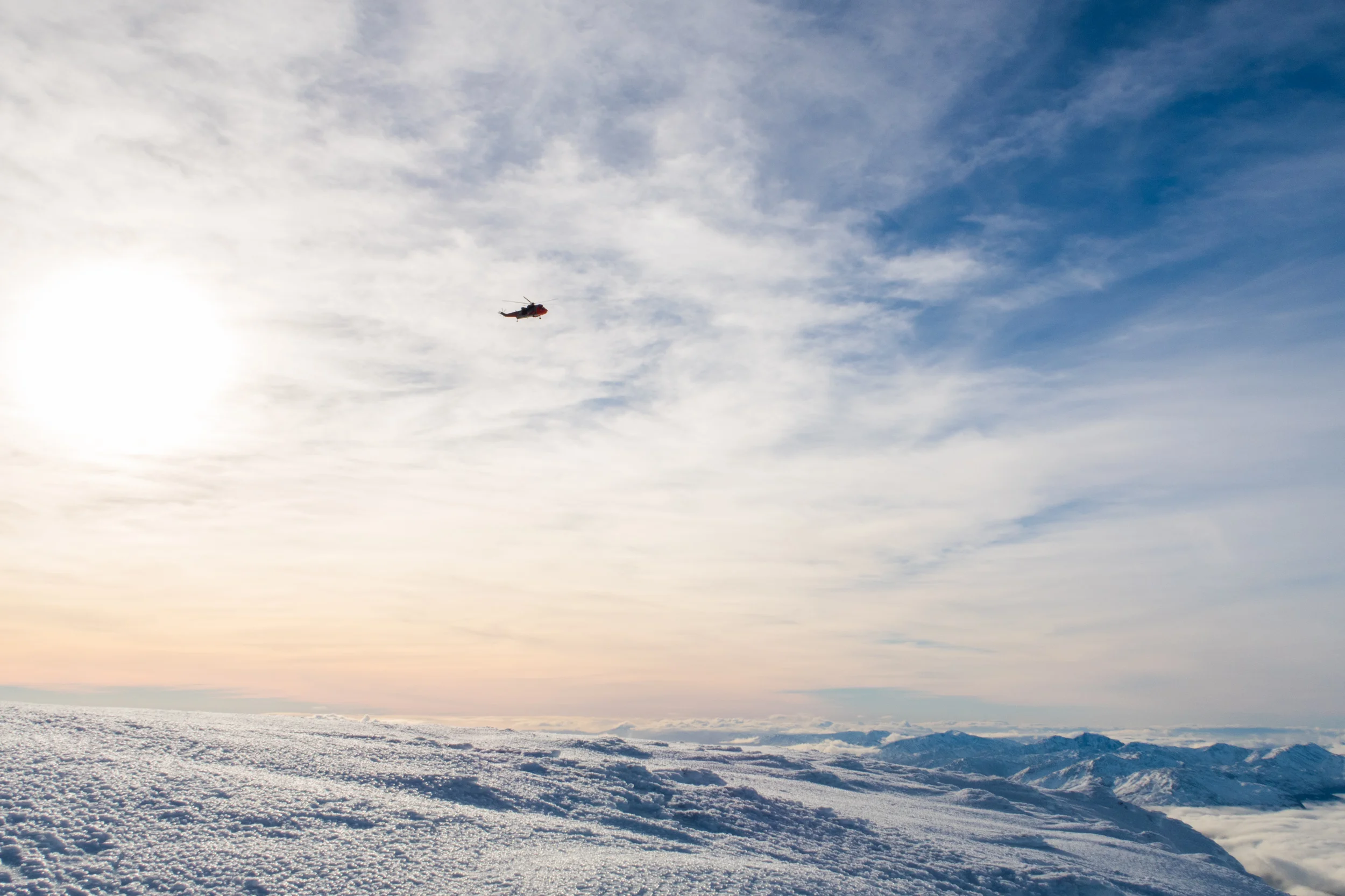 A Search & Rescue helicopter on what appeared to be a training exercise