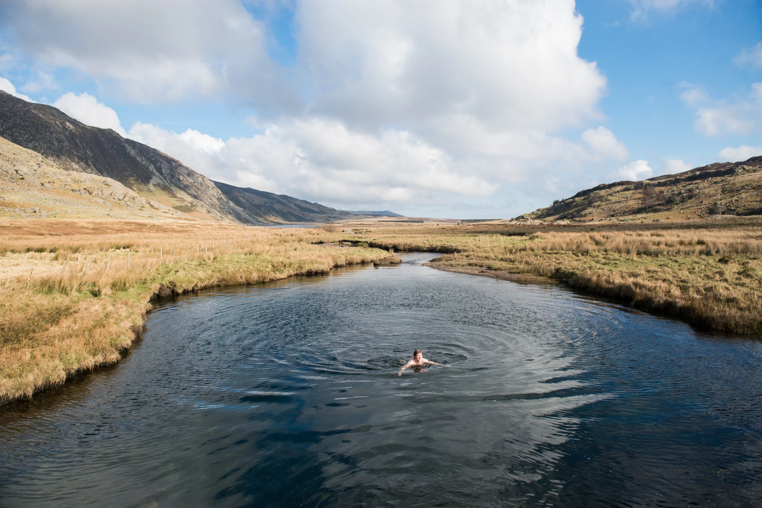 Marlon can never resist a brisk swim to wake him up!