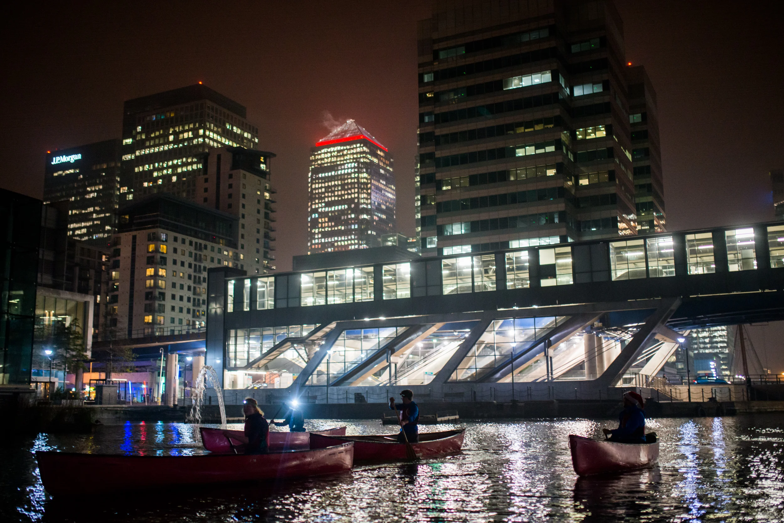 Put some boats into South Quay and went for a Christmas Paddle around Canary Wharf. Surreal.