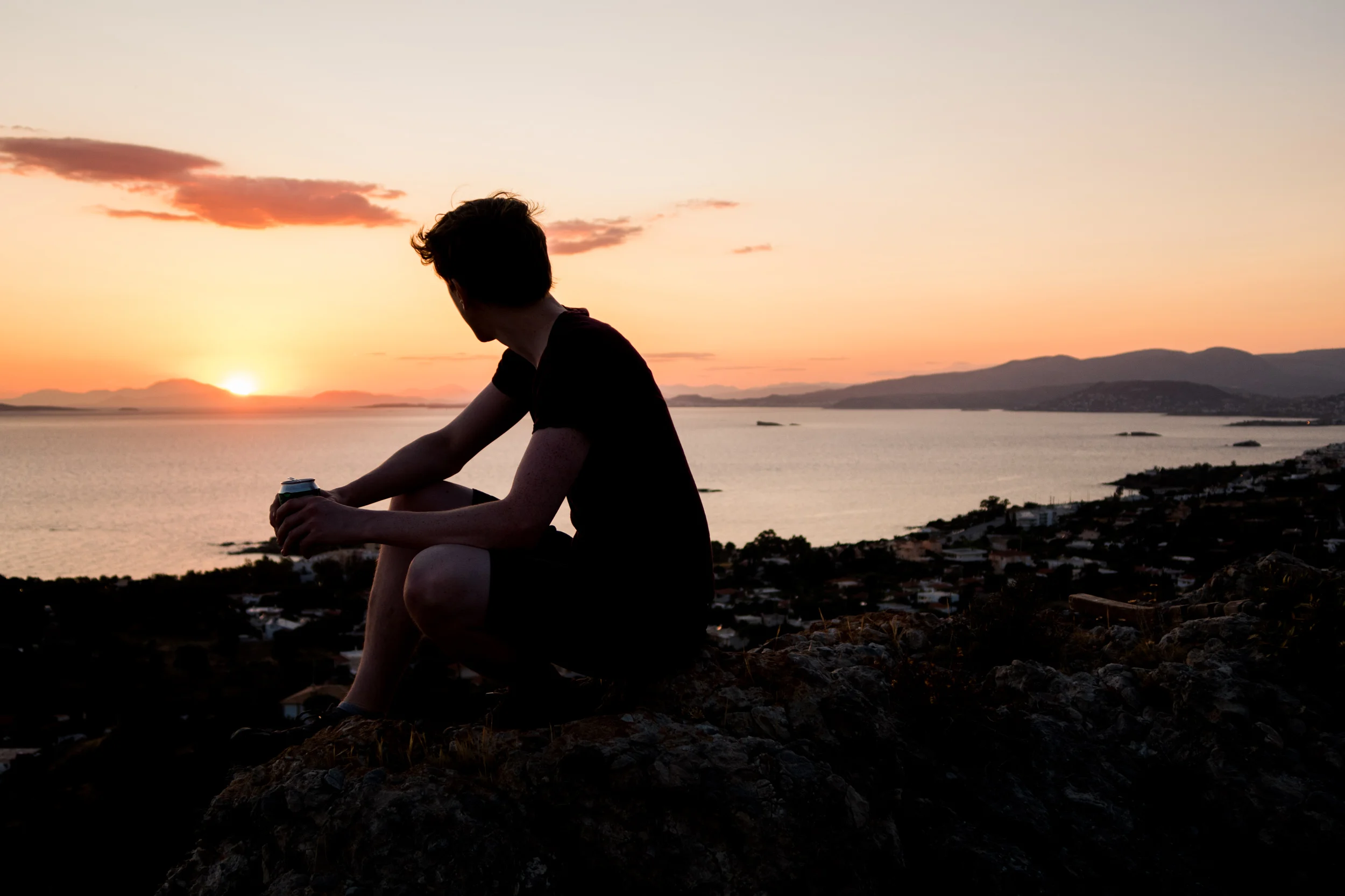 Ran up a hill in Greece