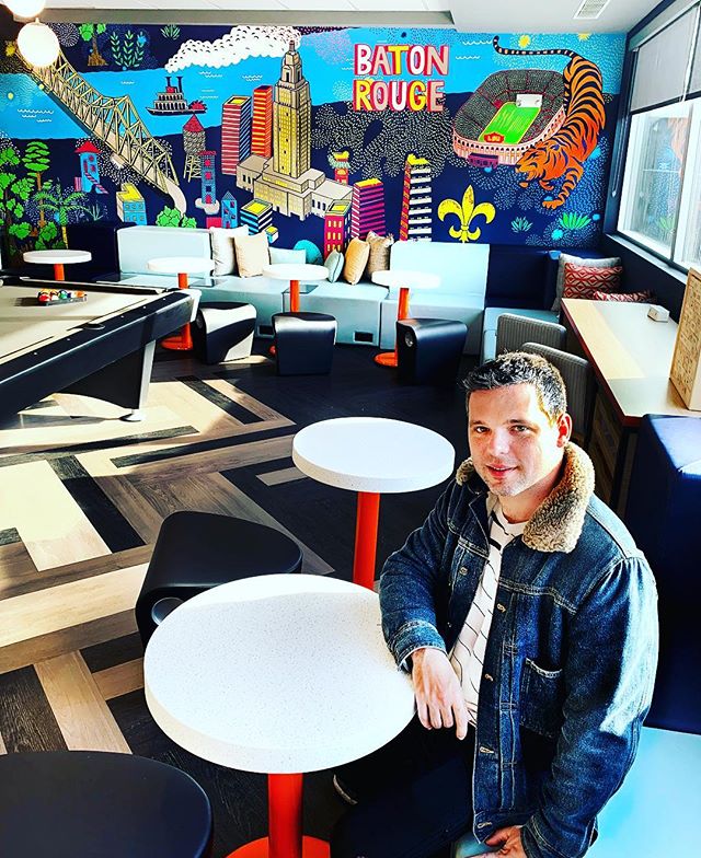 ✨Happy Birthday to Mista jay!!🎈✨Here is the sneak peak mural he did for @trubyhilton in Baton Rouge. •
•
•
•
•
•
•
#muralartist #mural #muralist #trubyhilton #publicarts #southlouisiana #batonrouge #creativebug #createcultivate #muraldesign #artinthemaking #onlineartgallery
