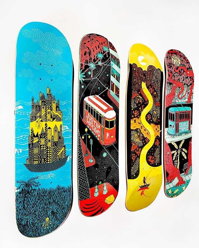 We are in love with these skateboard graphics by Taropop artist @crumjay for New Orleans based Preservation Board Co.
.
.
.
.
.
.
#skateboardgraphics #skateboardgraphic #neworleans #skateboardingisfun #skateboardartist #skateboarder #taropop