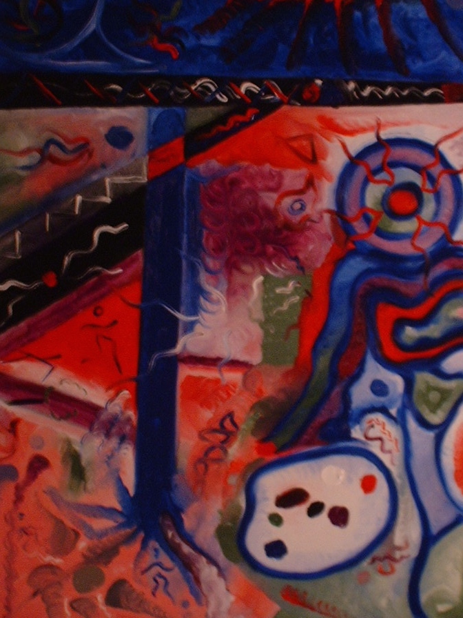 Aliens in Art - Oil on Masonite by Ryan, 2001