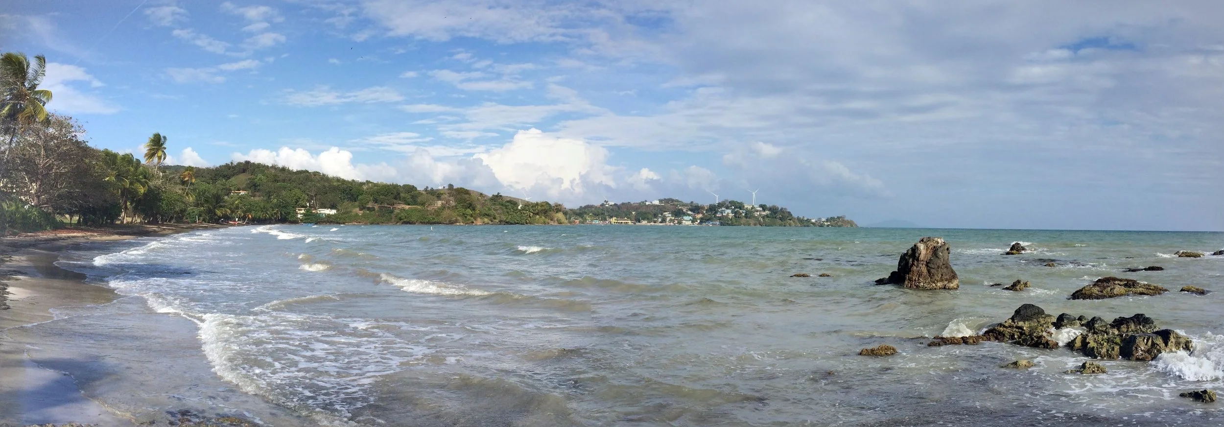 Looking toward my little village, Playa Hucares and El Malecón de Naguabo, Puerto Rico