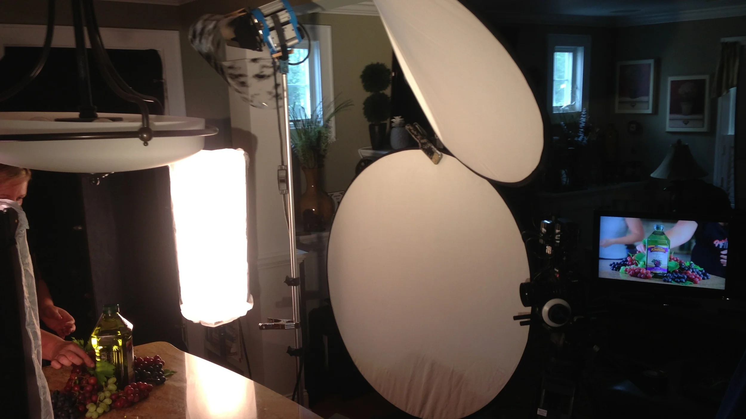 The lighting setup for one of my product demo videos.