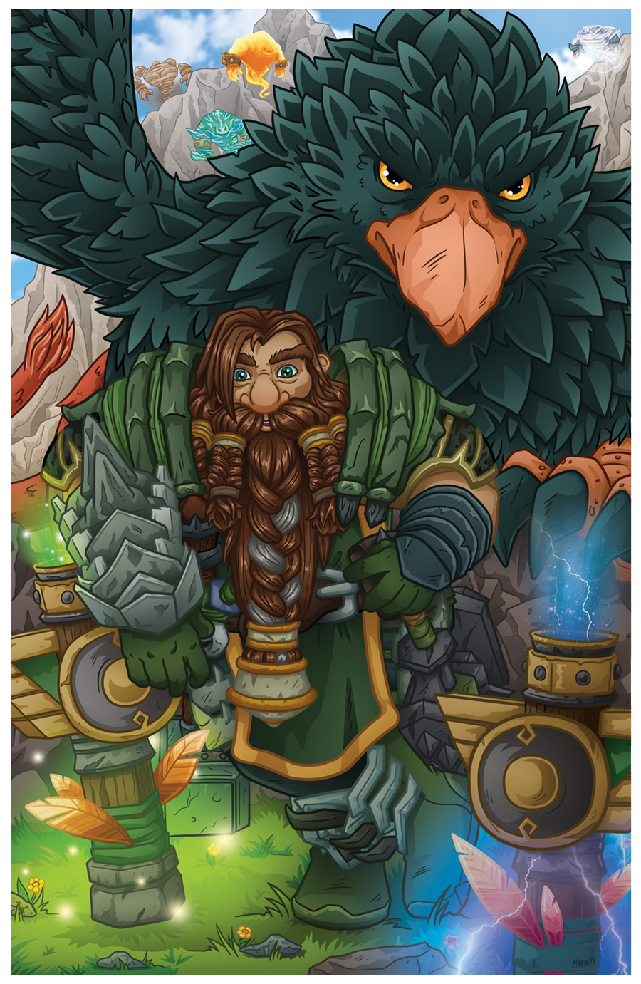  Gronthrain Earthbeard -  Commission World of Warcraft  