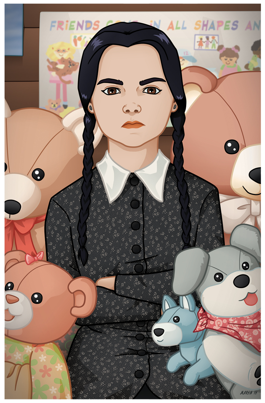  Wednesday from The Addams Family. Inspired by the Harmony Hut scenes in the 1991 The Addams Family movie. 