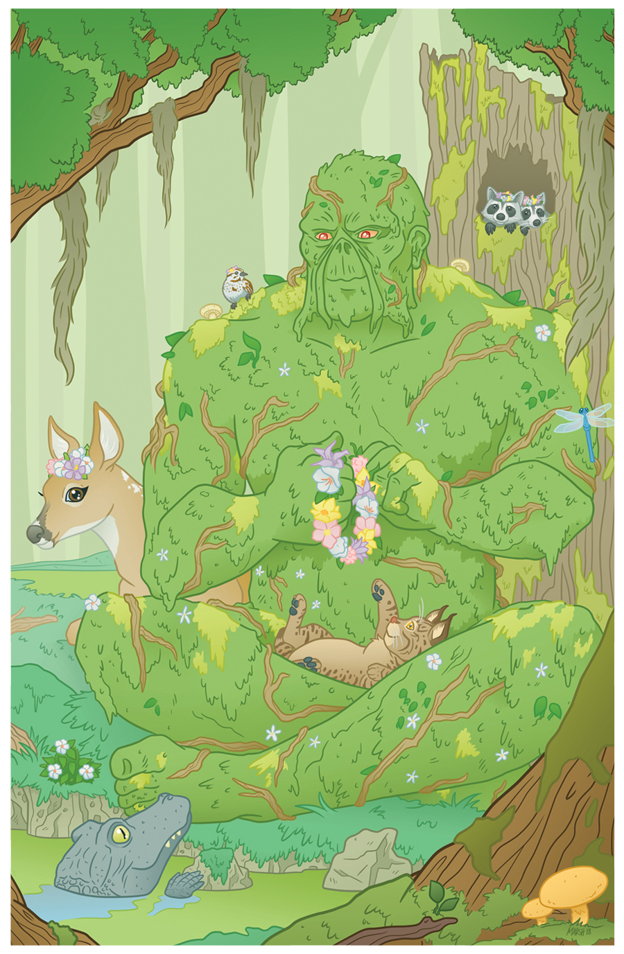  Swamp Thing hanging out with all his pals! 