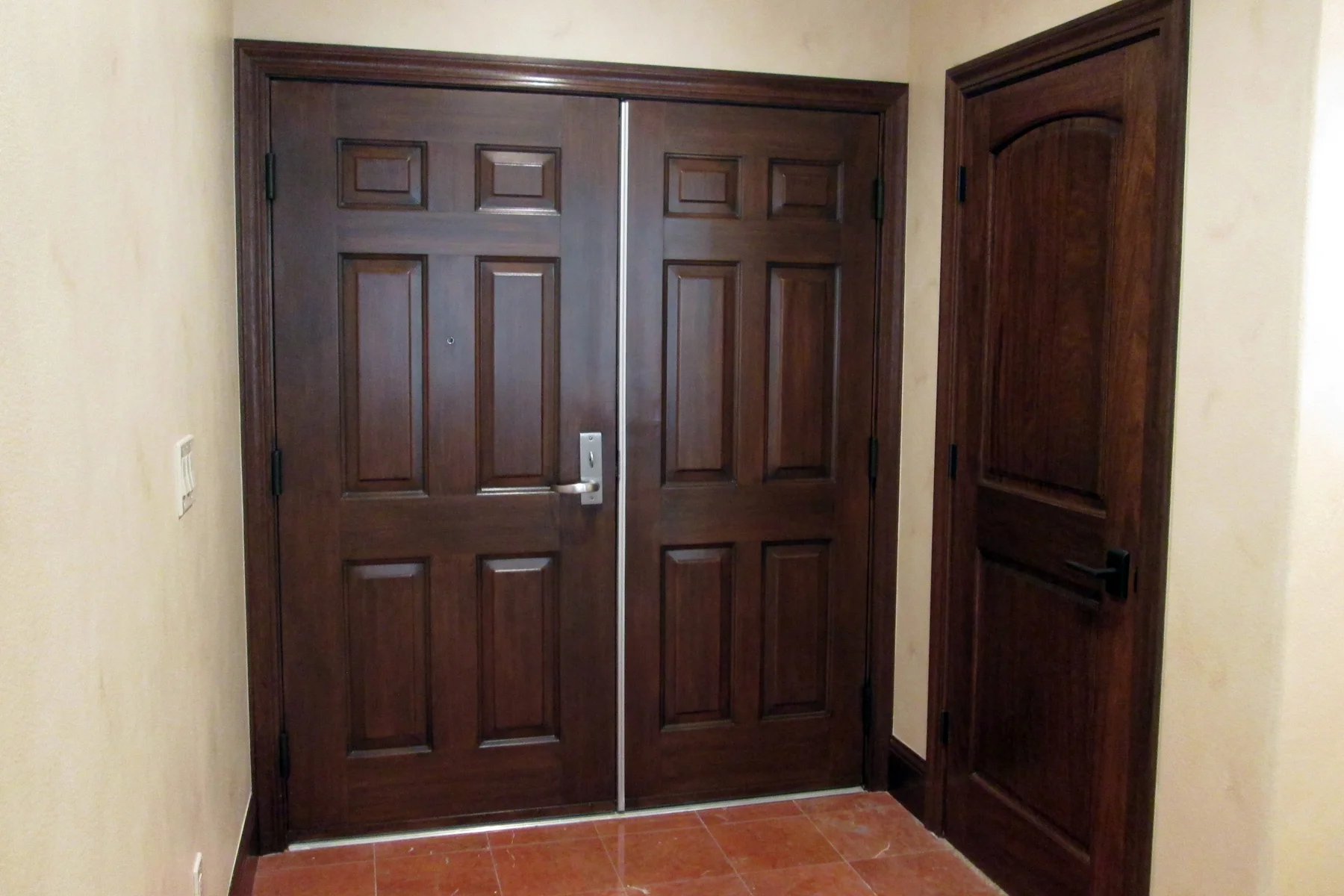 PAINTED WOOD GRAIN TO MATCH WALNUT TRIM
