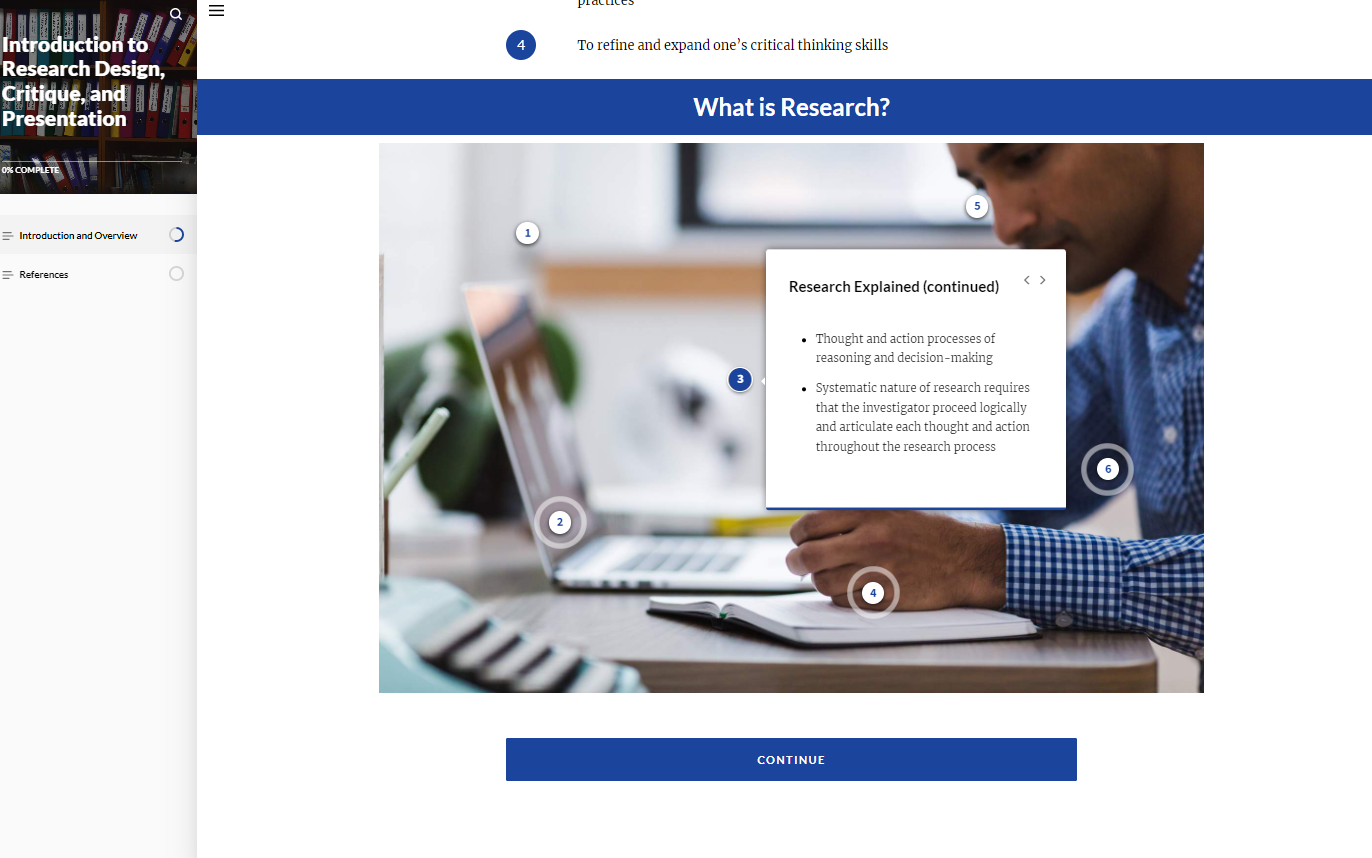  Example of an interactive Rise course 