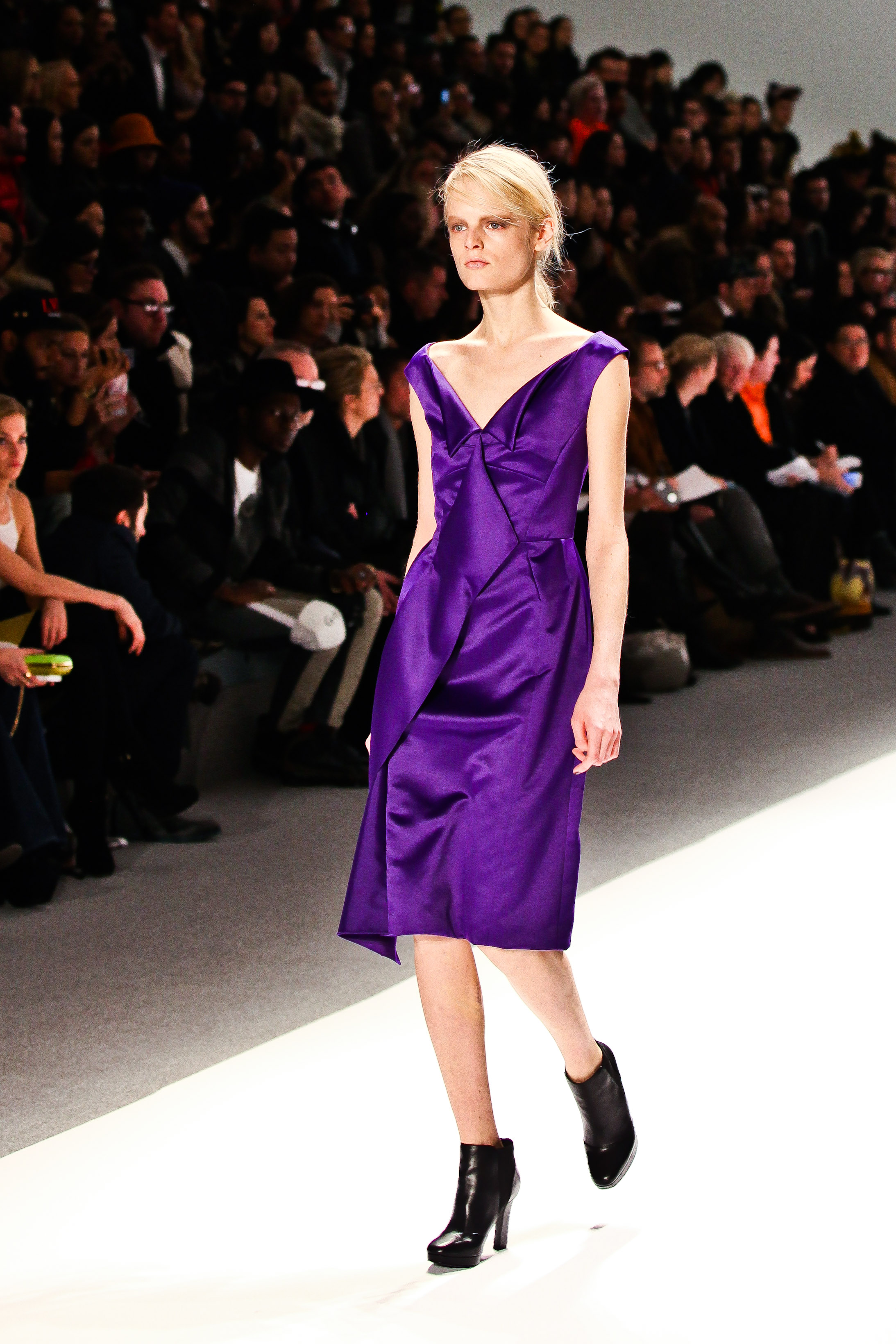NEW YORK - FEBRUARY 07:A model walks the runway at the Richard Chai Love and Richard Chai Men`s Fall 2013 collection Mercedes-Benz Fashion Week in New York on February 07,20123
