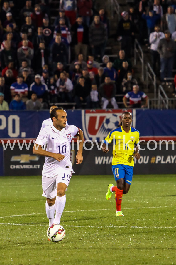 HARTFORD - OCTOBER 10: Landon Donovan in action on US International Friendly match between US Men`s National Team vs Ecuador, on October 10, 2014, in Rentschler Field stadium, Hartford, USA.