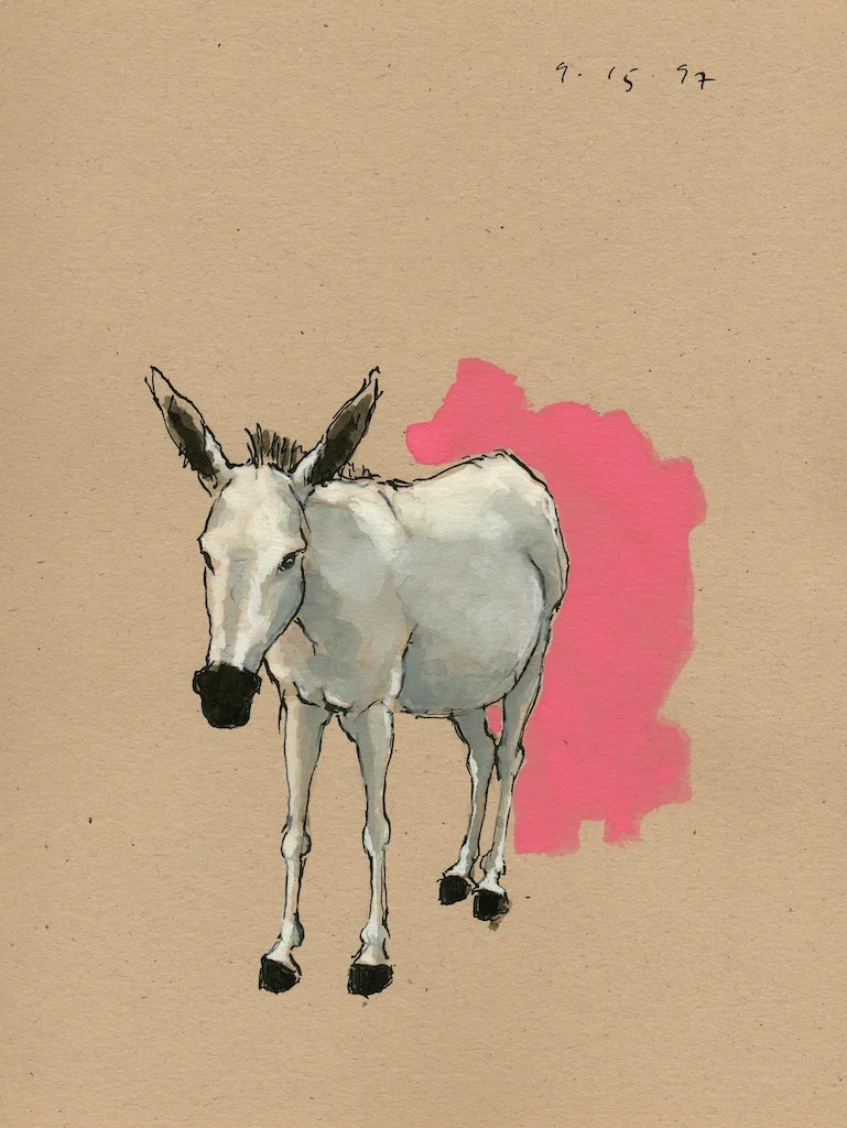 Donkey Sketchbook p21, 1997, Ink & Gouache on Paper, 10 x 9.25.jpg