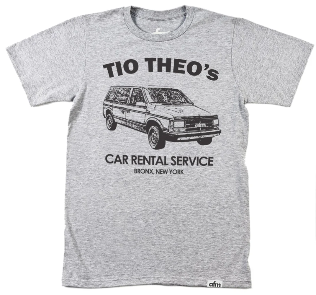 Tio Theo's Car Rental Service T-Shirt - Bronx, NY - Heather Gray - AFM