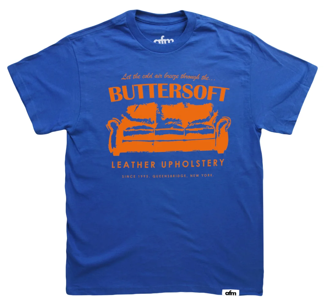 Mobb Deep - Buttersoft Leather Upholstery T-Shirt - Blue & Orange - AFM