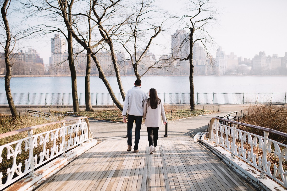 January engagement session at the Central Park Reservoir.