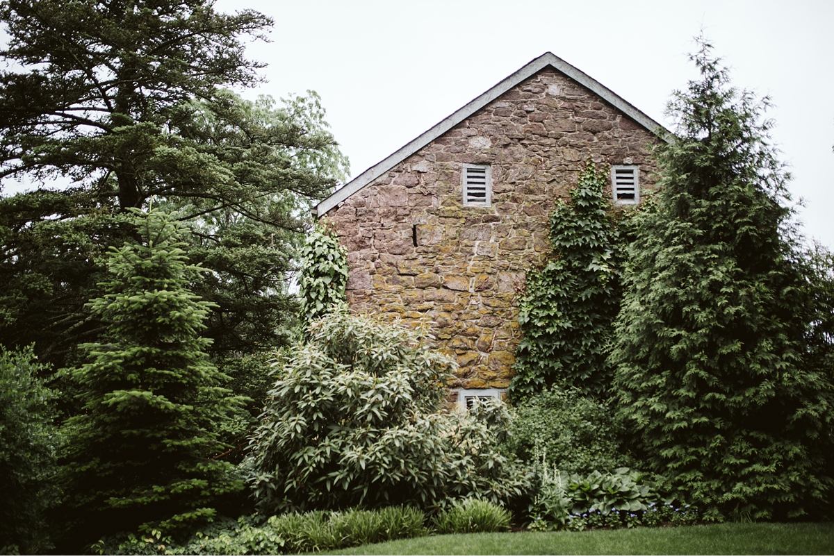 Stone barn wall at Willowwood Arboretum, NJ