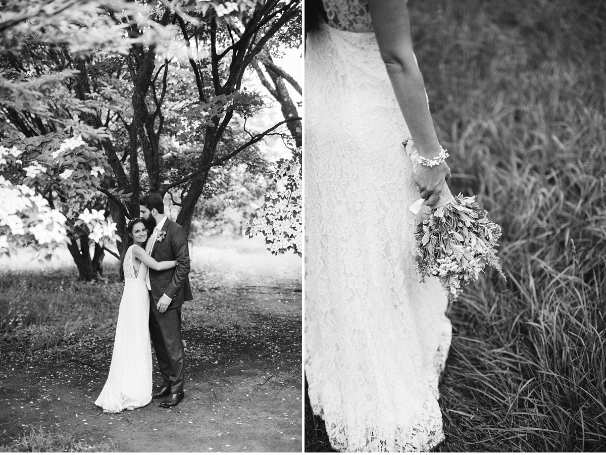 Bride and groom portrait at Willowwood Arboretum