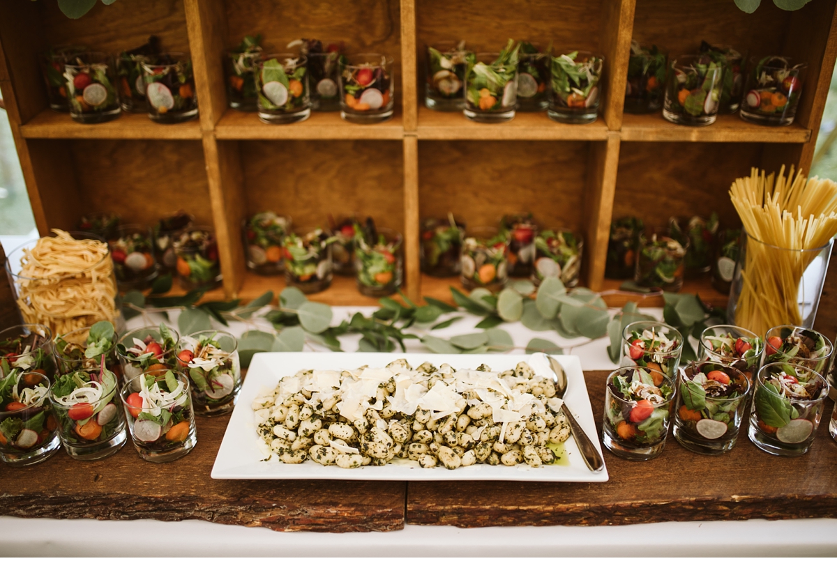 Food platter detail in tented wedding NJ