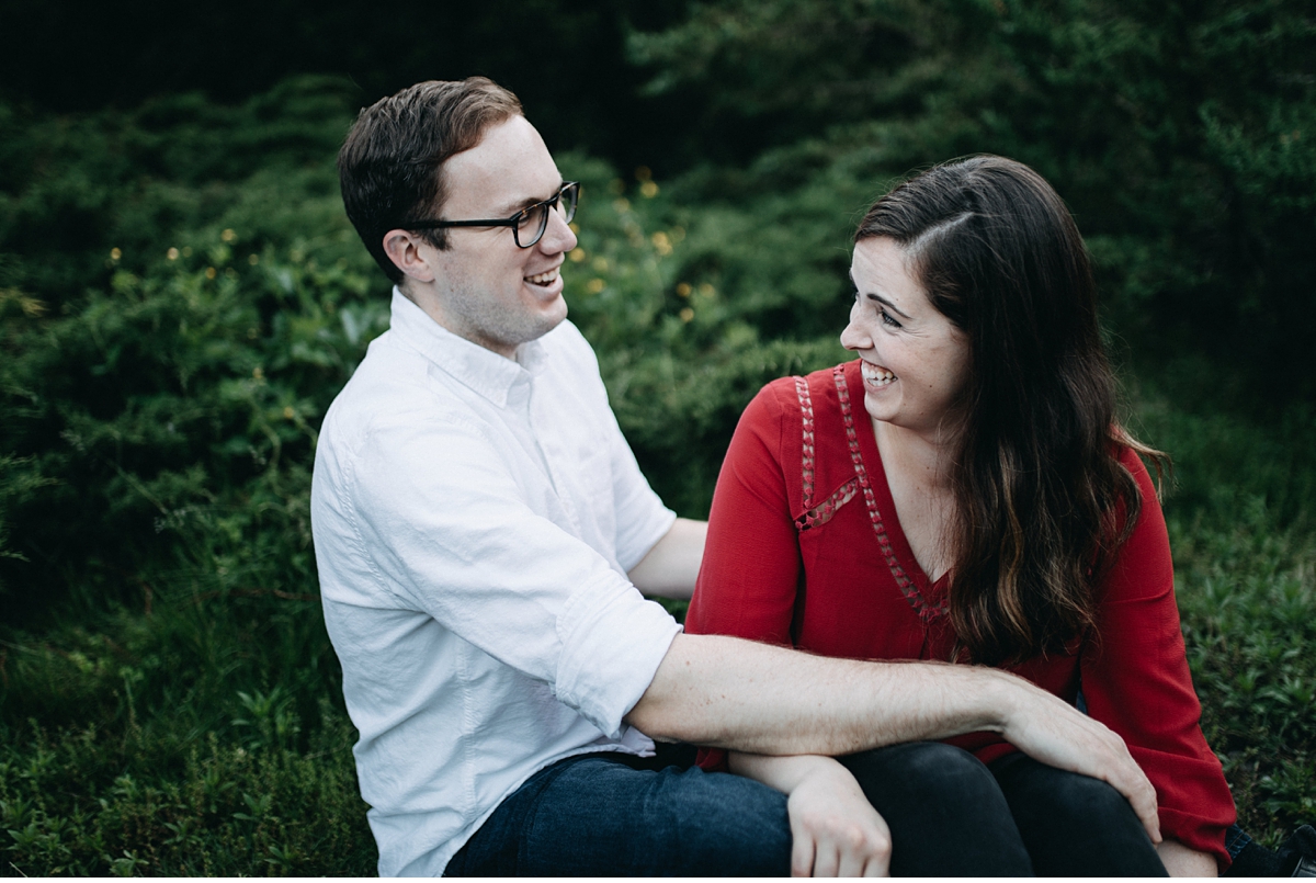 Evening engagement session in Boston park