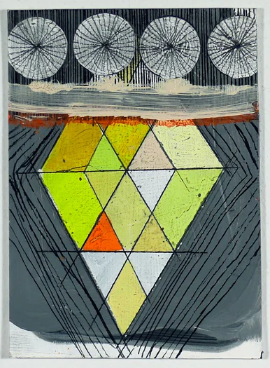 NY11#20, 7" X 5", mixed media on paper, 2011, SOLD