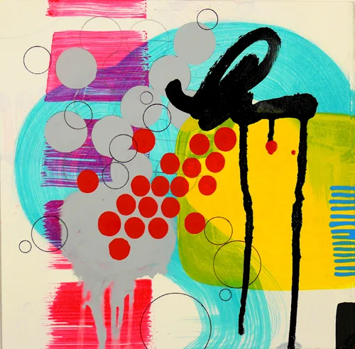 NY10#07, 10" x 10", mixed media on paper, 2010, SOLD