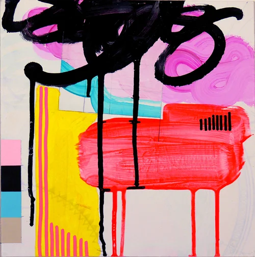 NY10#09, 10" x 10", mixed media on paper, 2010, SOLD