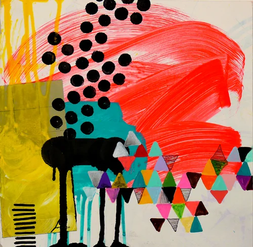 N Y10#10, 10" x 10", mixed media on paper, 2010, SOLD