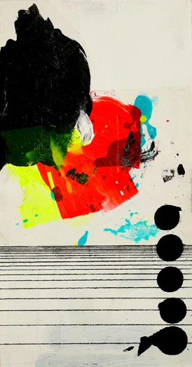 NY10#25, 17" x 9", mixed media on paper, 2010, SOLD
