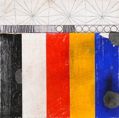 N Y10#43, 7" x 7", mixed media on paper, 2010, SOLD