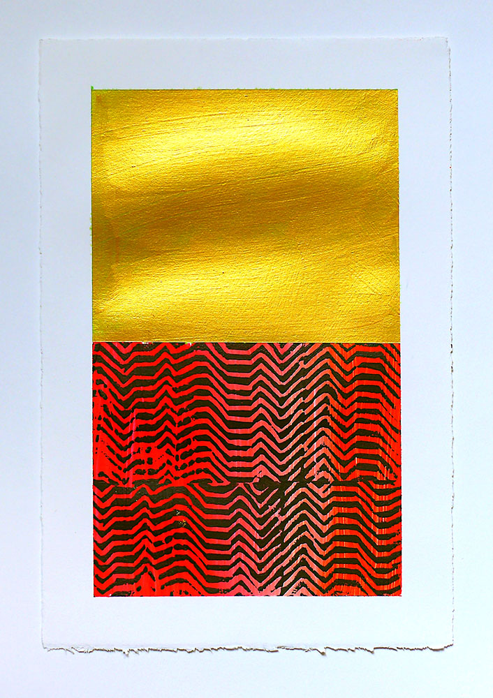  NY13#1402, 11" X 7.5", mixed media on paper, 2013  available at Etsy  check out how I made the monoprints  here  