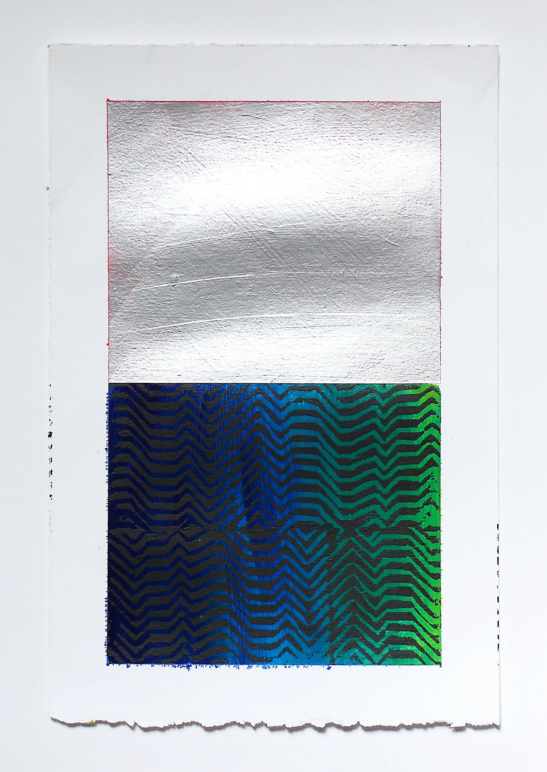 NY13#1406, 11" X 7.5", mixed media on paper, 2013 SOLD check out how I made the monoprints here