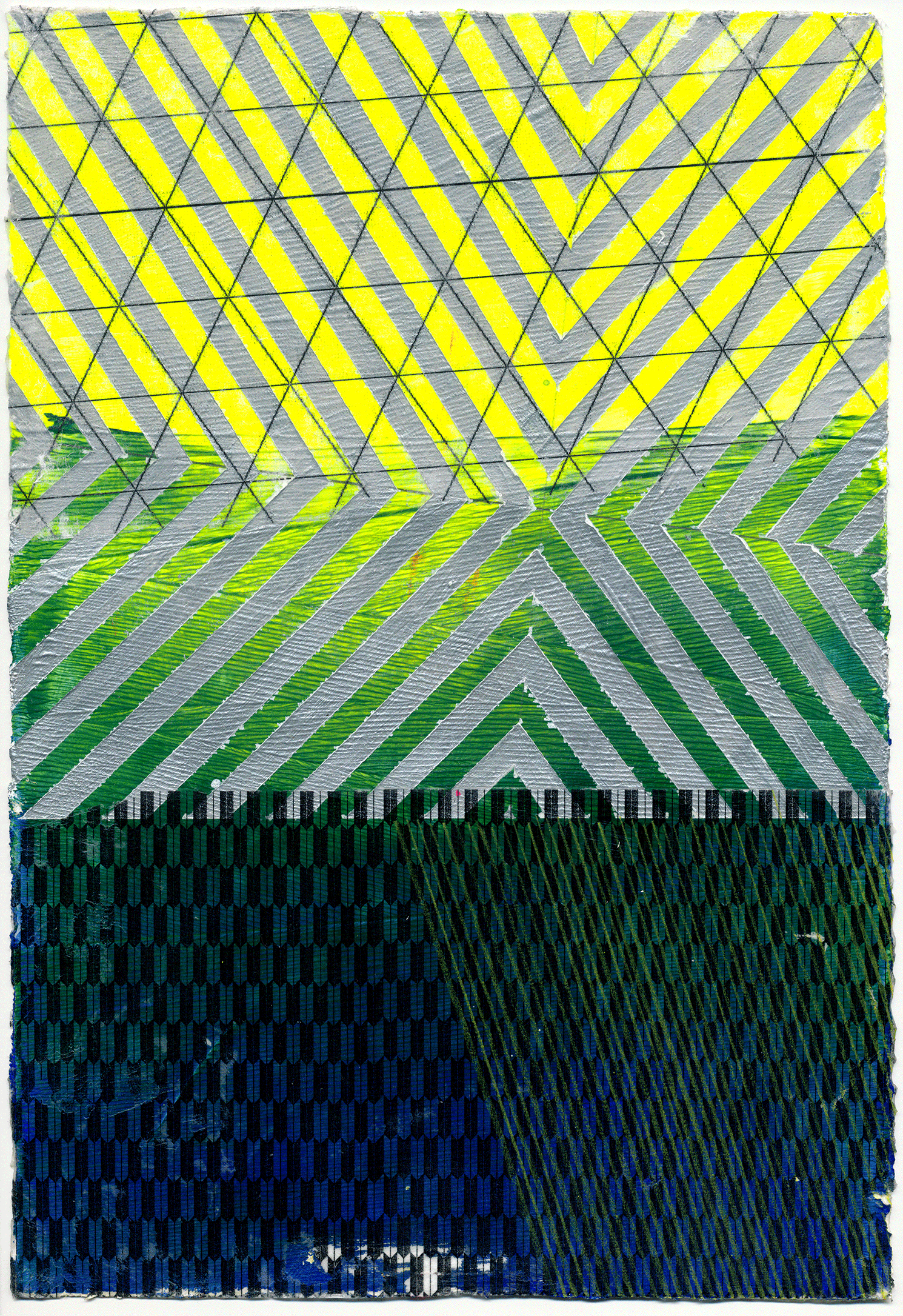 NY13#22, 11" X 7.5", mixed media on paper, 2013 limited edition print & framing at Art.com textiles at Spoonflower SOLD