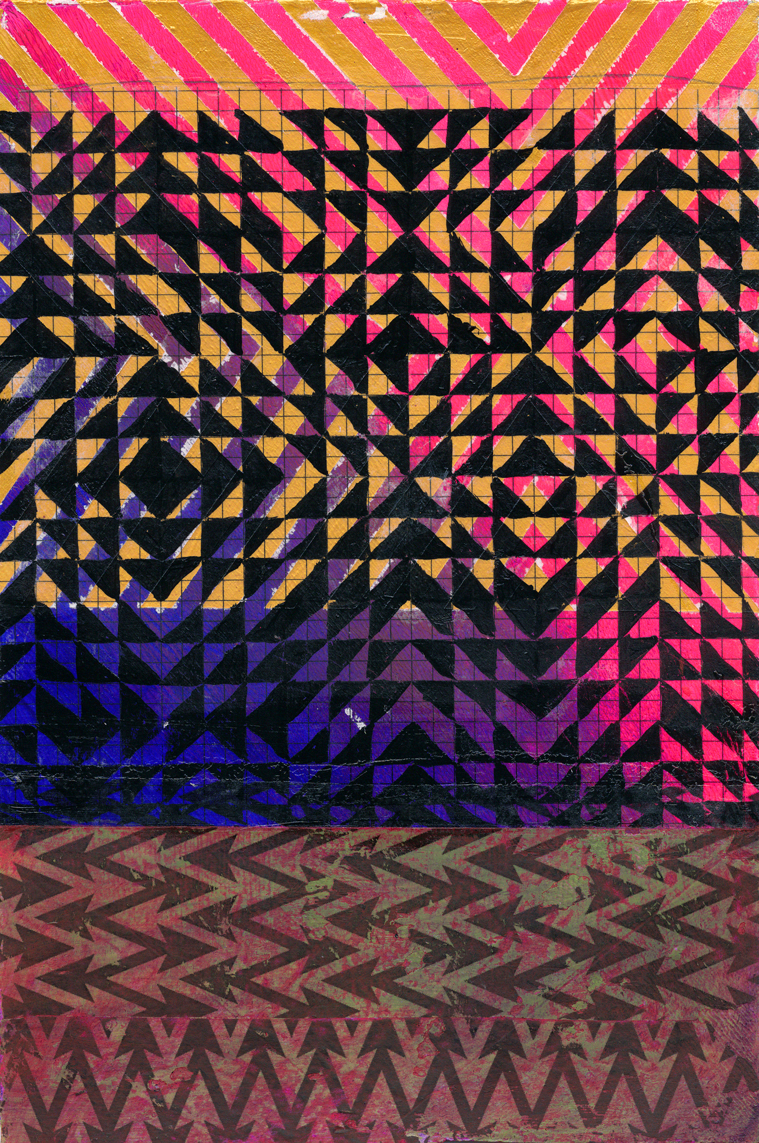 NY13#29, 11" x 7.5", mixed mediums on paper, 2013 S OLD textiles at Spoonflower leggings at PAOM other wares at Society6