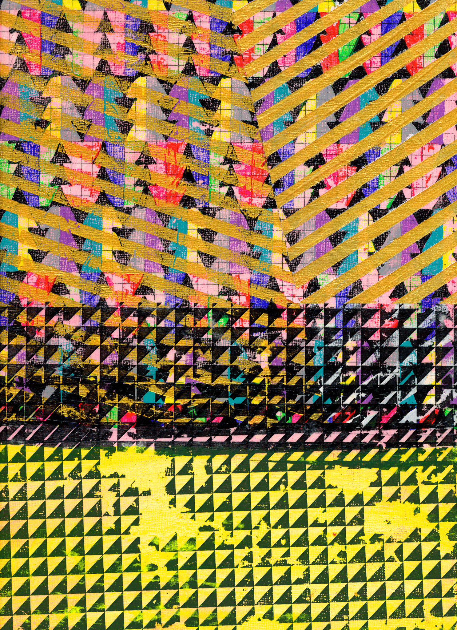 NY13#25, 12" x 9", mixed mediums on panel, 2013 available at Etsy textiles at Spoonflower other wares at Society6