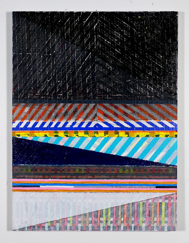 NY13#07, 16" X 12", mixed media on panel, 2013 available at Jen Bekman Gallery textiles at Spoonflower