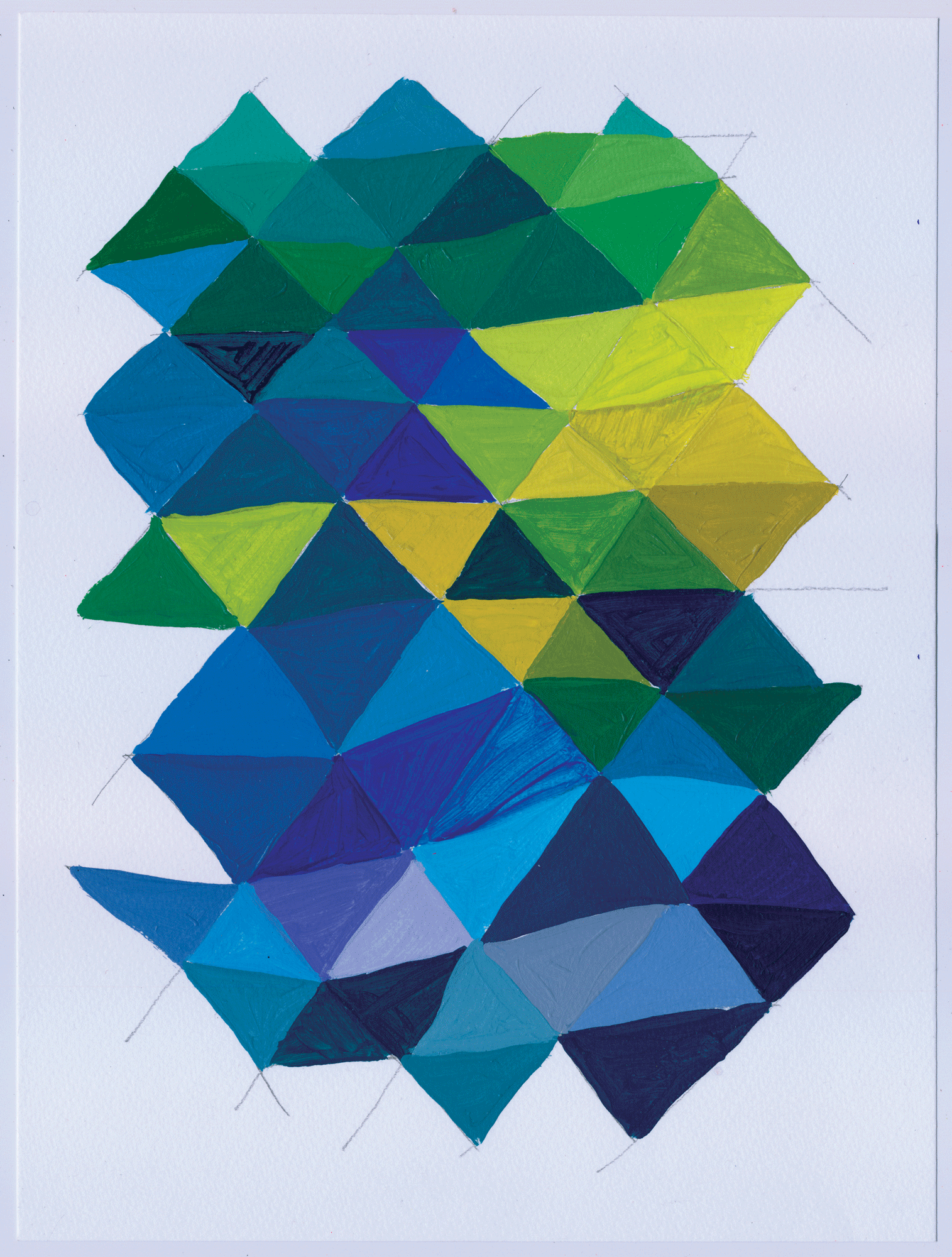 Jennifer Sanchez, blue, geometric patterns, abstract art, nyc art, art for sale