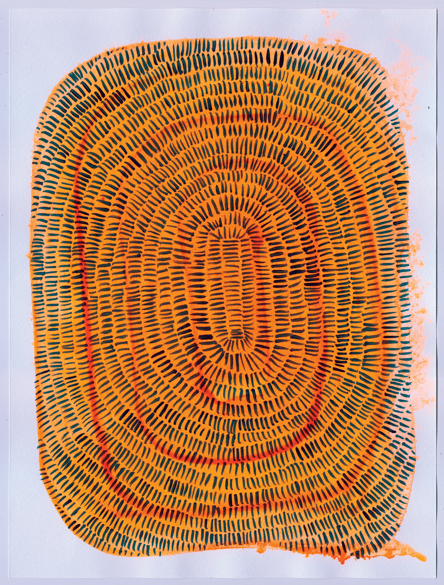 Jennifer Sanchez, orange, geometric patterns, nyc art, art for sale