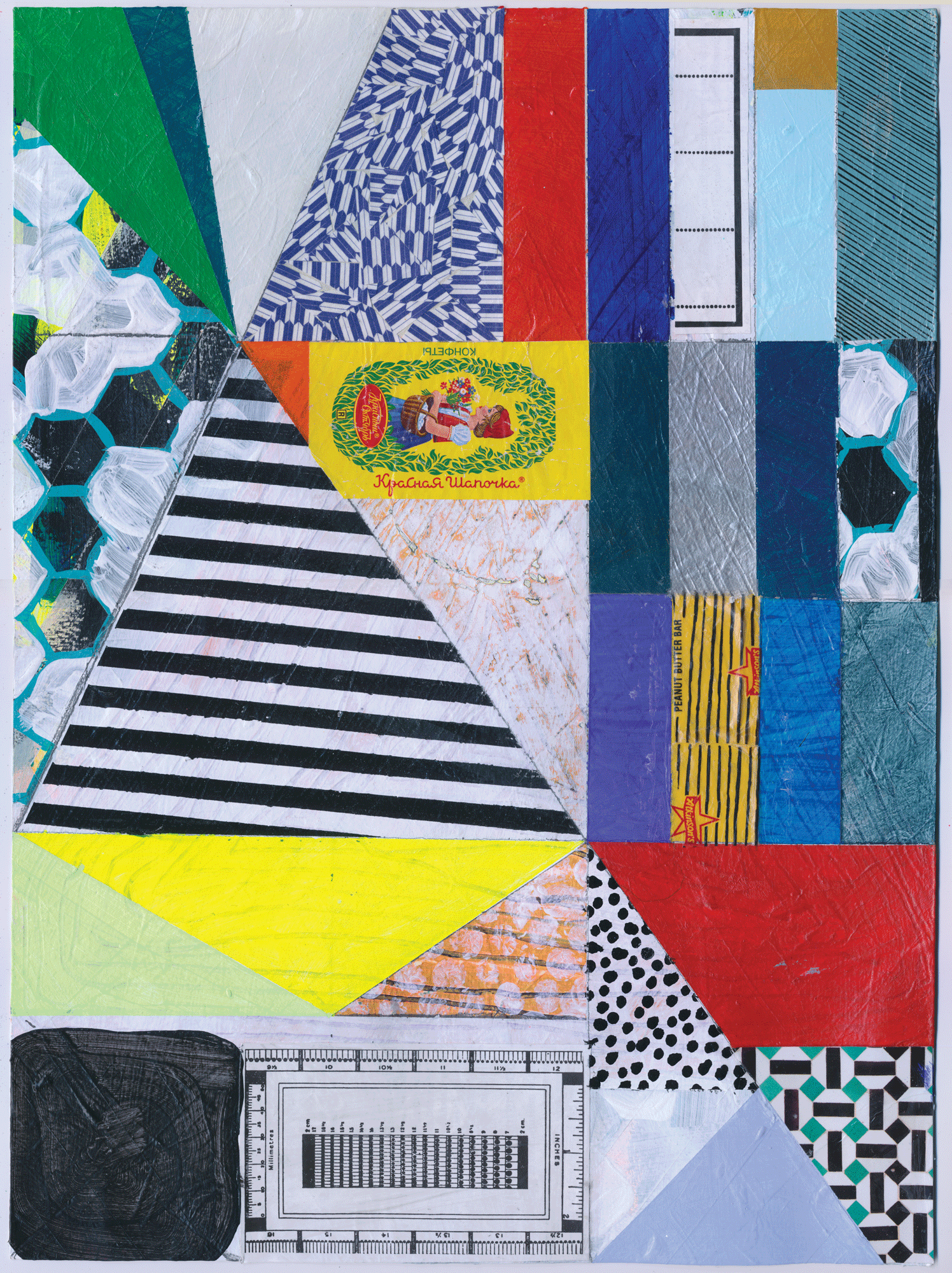 Jennifer Sanchez, collage, geometric, nyc art, affordable art