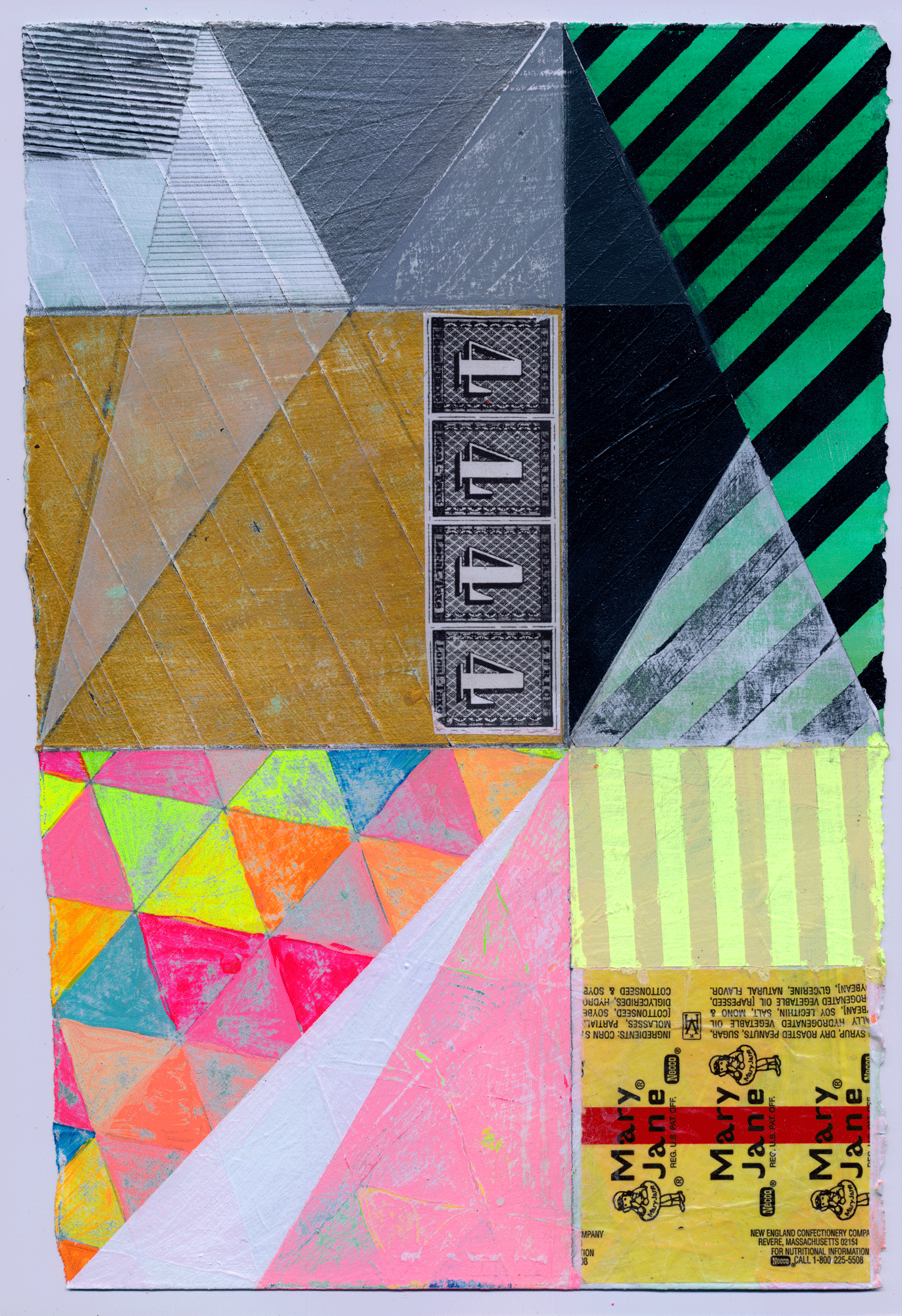 Jennifer Sanchez, collage, geometric, nyc art, affordable art